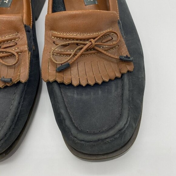 Bally Kiltie Loafer Mens 10 Italy Spectator Two Tone Leather Moc Toe Dress Shoes - Picture 4 of 14